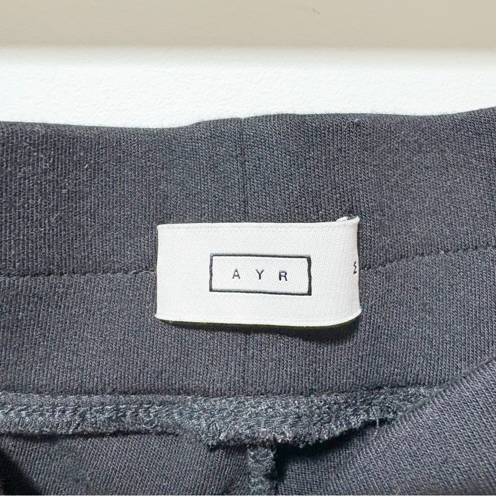 AYR Pants The High Hopes Wide Leg Size Medium Black Pima Cotton Modal Wide Leg - Picture 9 of 16